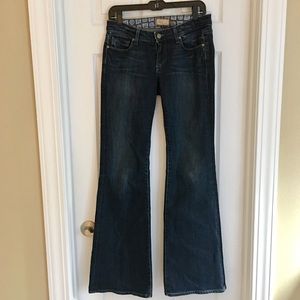 {Paige} Premium Designer Dark Wash Boot Cu…